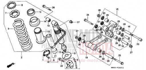 REAR CUSHION XRV650J de 1988